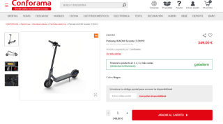 Patinete XIAOMI Scooter 3 ONYX por 349€