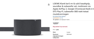 Refurbished LOEWE Klank bar5 mr & sub5 basaltgrijs, soundbar & subwoofer set voor €688 bij Amazon
