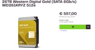 WD Gold 26TB SATA 6Gb/s 3.5inch voor €557 bij Truebase