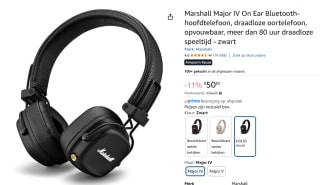 Marshall Major IV - Draadloze On-ear Koptelefoon - Zwart voor €40,83 dmv code met Amazon prime