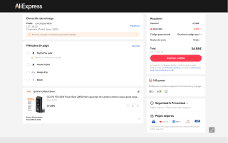 Power Bank QOOVI 20000mAh PD 100W con pantalla digital por 34,84€