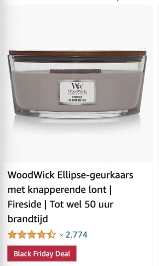 Woodwick kaarsen met korting