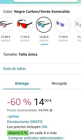 HAWKERS One Gafas de Sol Unisex Adulto por 14€.