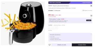 Freidora de aire sin Aceite NARIA, 1450W, 5L por 29.15€