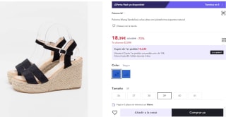 Paloma Wang Sandalias cuñas altas con plataforma espartos natural por 18,39€ (cuenta nueva por 11,03€)