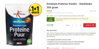 Premium proteïne poeder 500gr, 1+ 1 gratis bij Lucovitaal