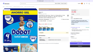 Dodot Bebé Seco Pack Ahorro Tallas 3 a 6 por 31,99€