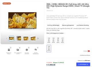 Sony Bravia XR-98X90L 98" TV voor €5999 bij Sony
