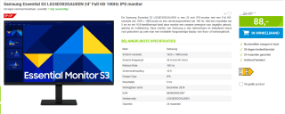 Samsung Essential LS24D302GAUXEN - Full HD IPS Monitor voor €88 bij Megekko