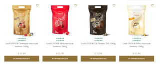 Lindt Lindor 1kg chocolade bonbons voor €15,20 dmv code