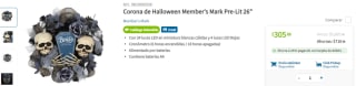 Corona de halloween Member´s Mark por $305.88 en Sam´s Club