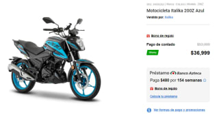 Motocicleta Italika 200Z Azul por $36,999 en Italika
