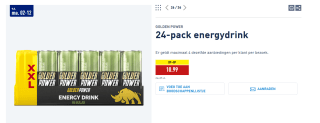 GOLDEN POWER 24-pack energydrink voor €10,99 bij de Aldi