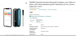 INKBIRD Vleesthermometer Bluetooth voor €59,99 bij Amazon