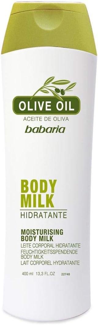 Babaria Aceite de Oliva Leche Corporal Hidratante Leche Corporal, Blanco, 400 Mililitros por 1€