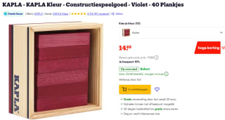 KAPLA Kleur - 40 Plankjes - Donkerrood voor €14,49 bij Bol.com