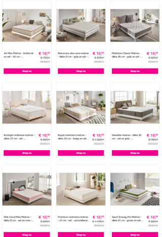 [PRIJSFOUT] Alle Royal Cloud matrassen voor €10 bij Veepee
