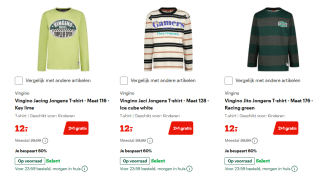 Diverse Vingino T-shirts 3 voor €24 of 1 shirt voor €12 bij Bol