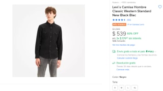 Levi´s Camisa Hombre Classic por $539 en Mercado Libre