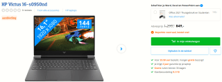 HP Victus Gaming 16-s0030nd - Laptop voor €849 bij Coolblue