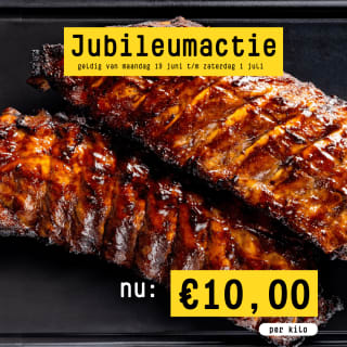 1 kilo spareribs voor maar €10 bij Kippie