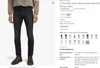 Zwarte G-Star Raw Skinny Jeans A634 - Revend Skinny voor €46,99 bij Amazon