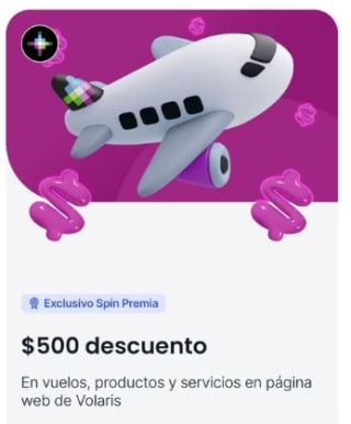 Voucher Volaris: $500 de descuento en Spin Premia