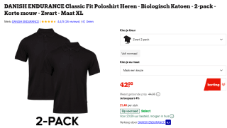 2-Pack DANISH ENDURANCE Shirt 'Classic Fit' in Zwart voor €42,95 bij Bol