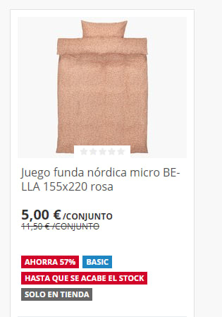 juego de fundas nórdicas 155x220 desde tan sólo 5€