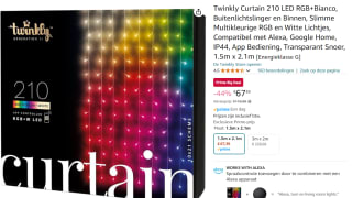 Twinkly lichtgordijn · RGBW · 210 lampjes voor €67,39 bij Amazon