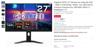 Monitor Gaming Gigabyte M27U 27" 4K UHD - 3840 x 2160 (UHD), 160Hz, 1ms por 269,99€