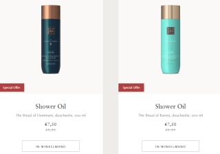 Rituals doucheolie voor €7,50 bij Rituals