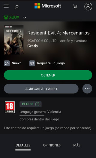Gratis residente Evil 4 mercenarios para Xbox/Playstation