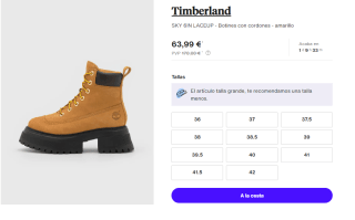 Botines para Mujer Timberland SKY 6IN LACEUP por 63.99€