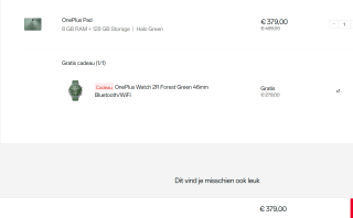 OnePlus Pad Halo Green 8 GB + 128 GB met gratis Oneplus Watch 2R voor €376 bij Oneplus