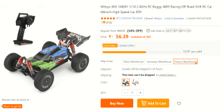 Wltoys XKS 144001 RC Racing Off-Road auto voor €56,39 bij Tomtop