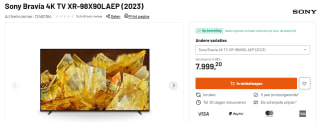 Sony Bravia 4K TV XR-98X90LAEP (2023) voor €7.999 bij Kamera Express