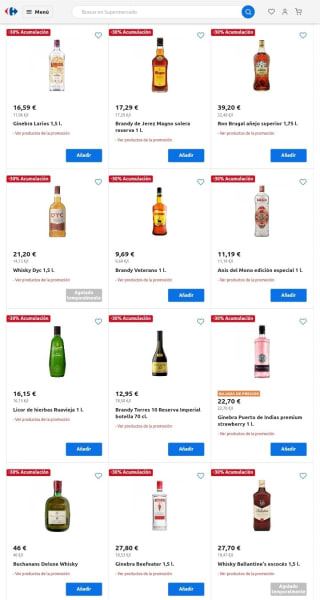 -30% de Acumulación Club en estos alcoholes desde Carrefour.
