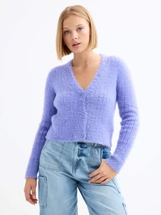 Cardigan de Mujer con Tejido Efecto Pelo por 9.99€