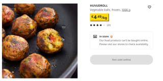 HUVUDROLL Falafel balletjes voor €4,49 / kg bij de Ikea