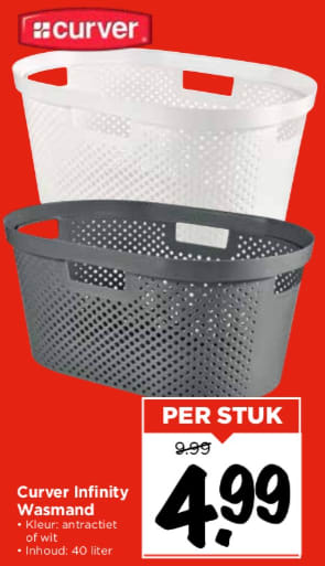 Curver Infinity wasmand 40l voor €4,99 bij Vomar vanaf 31 maart