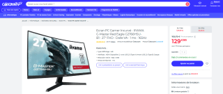 Ecran PC gamer 27" incurvé Iiyama G-Master Red Eagle II G2766HSU-B1 à 129,99€