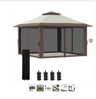 Marca Outsunny Carpa Plegable Pop-up con Altura Ajustable Protección UV50+ Doble Techo y Mosquiteras por 157,90€