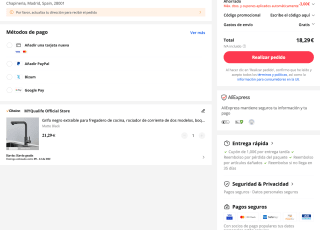 Grifo negro extraíble para fregadero de cocina rociador de corriente de dos modelos boquilla de acero inoxidable por solo 18,29€