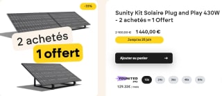Kits solaire Plug and Play Sunity 430W biface à 1440€