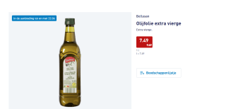 Bellasan Olijfolie extra vierge voor €7,49 bij de Aldi