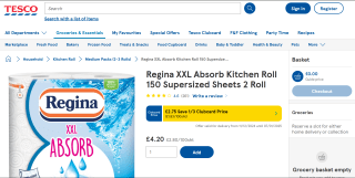 Regina XXL Absorb Kitchen Roll - 2 Rolls for £1.05