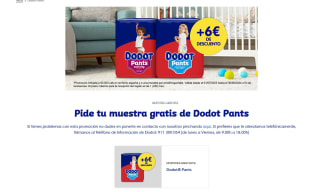 Muestra gratis dodot pants y 6€ de descuento