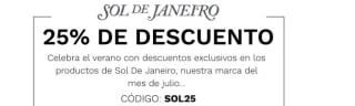 25% descuentos en productos Sol de -janeiro