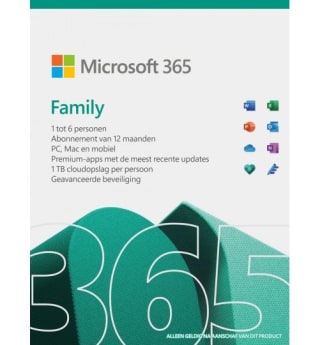 Microsoft Office 365 Family (voorheen 365 Home) voor €51,99 bij Goedkoopsteantivirus